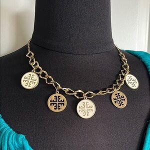 Tory Burch, charm Gold Pendant Chain Necklace